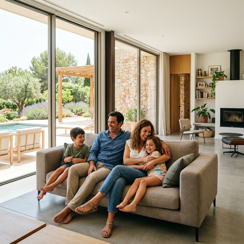 Familia segura en su nuevo hogar